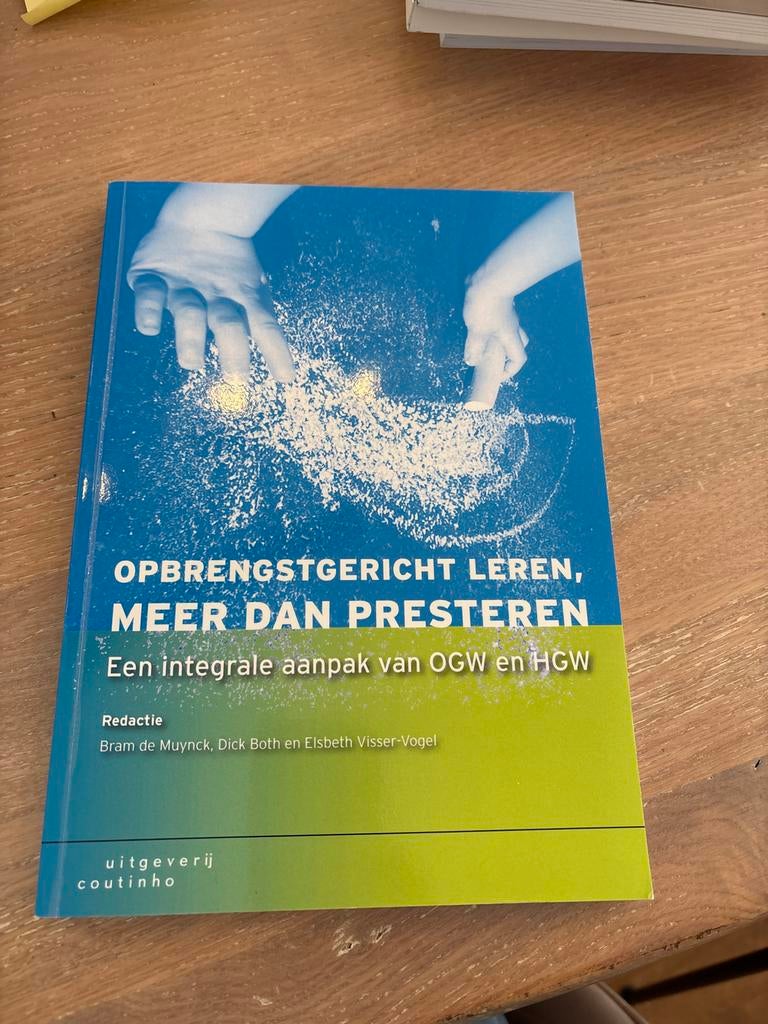 Opbrengstgericht leren, meer dan presteren, Ophalen of Verzenden, Gamma, Zo goed als nieuw, HBO