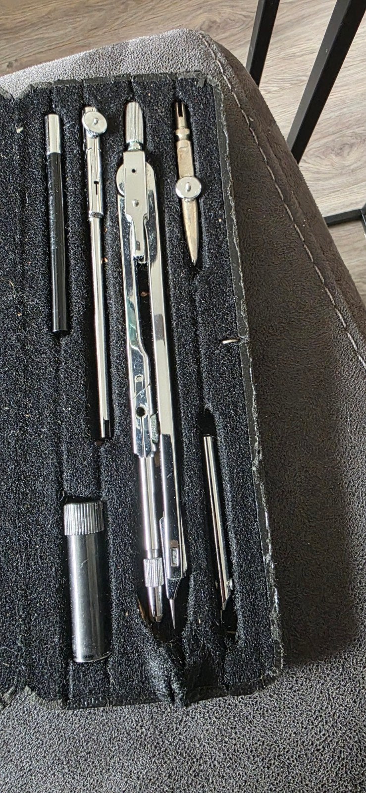 Vintage Tekenset met Passer en toebehoren in etui, Ophalen of Verzenden