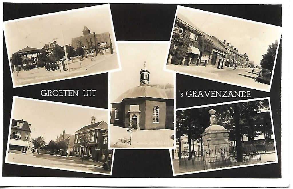 's Gravenzande- -5-luik., Verzamelen, Ansichtkaarten | Nederland, Verzenden, 1940 tot 1960, Gelopen, Zuid-Holland