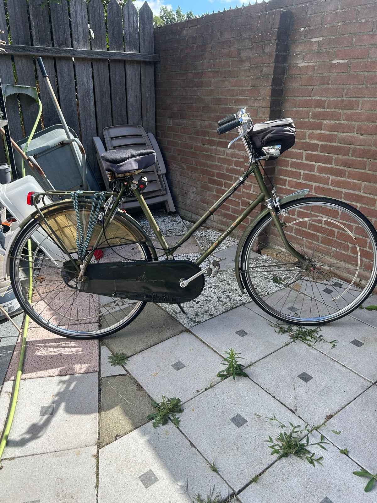 Gazelle damesfiets met handremmen, Ophalen, Velgrem, Gazelle, 53 tot 56 cm