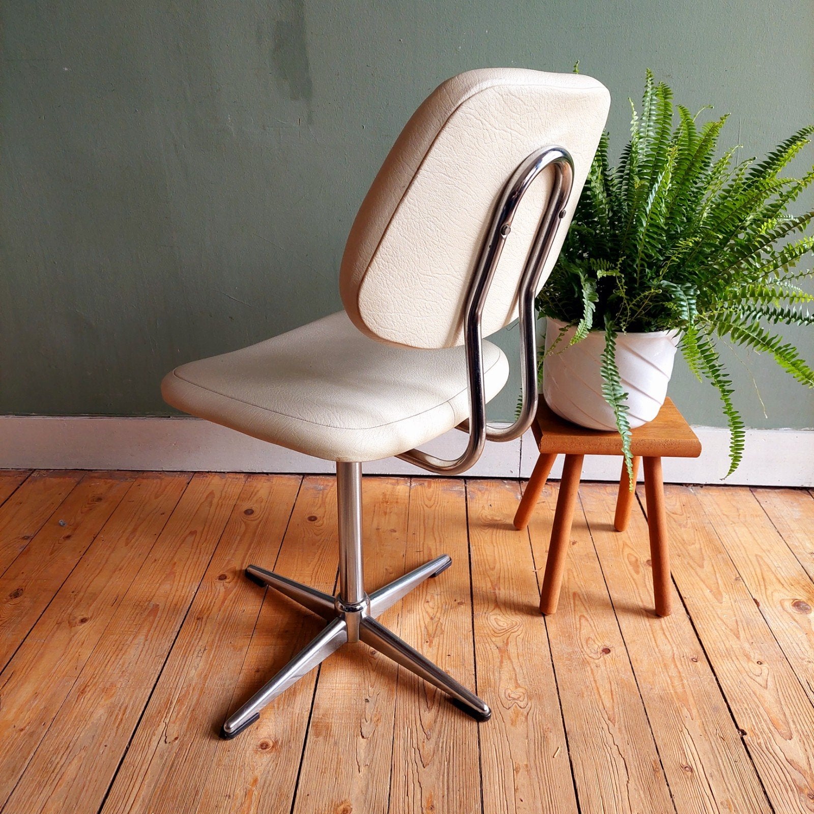 Lucky Vintage stijlvol bureaustoel / stoeltje tieners, Ophalen, Gebruikt, ., Beige