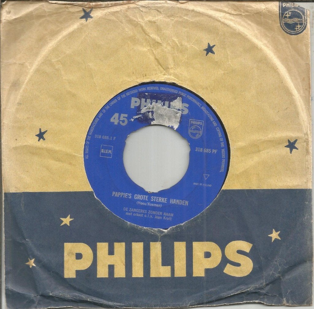 VERKOCHT De Zangeres Zonder Naam – Pappie's Sterke Handen, Gebruikt, 7 inch, Ophalen of Verzenden, Levenslied of Smartlap