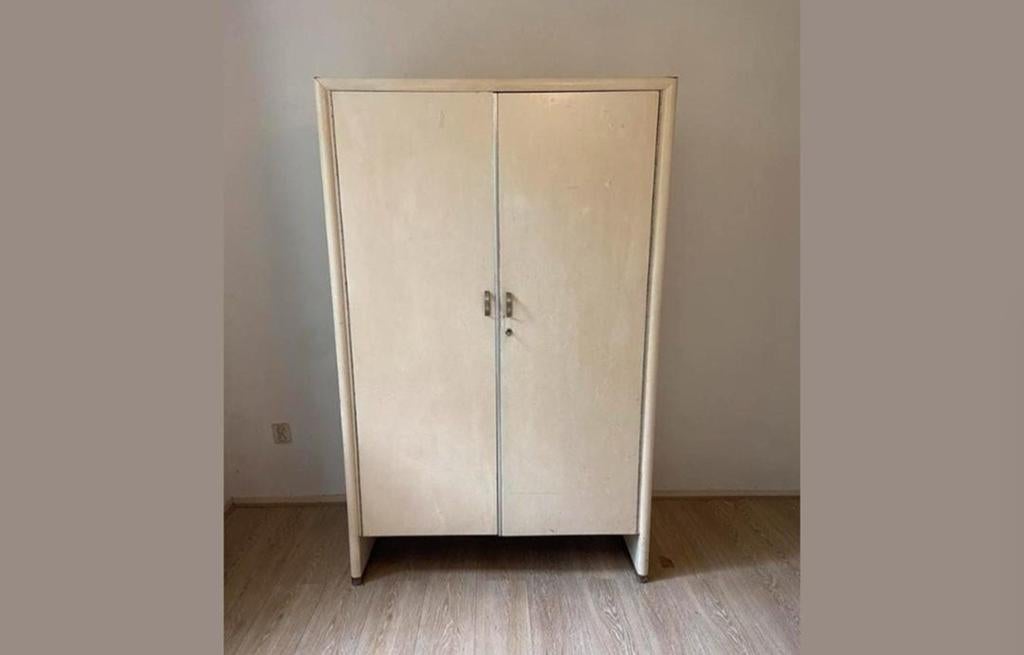 Vintage kledingkast jaren 60, Ophalen, Gebruikt, 100 tot 150 cm, 150 tot 200 cm