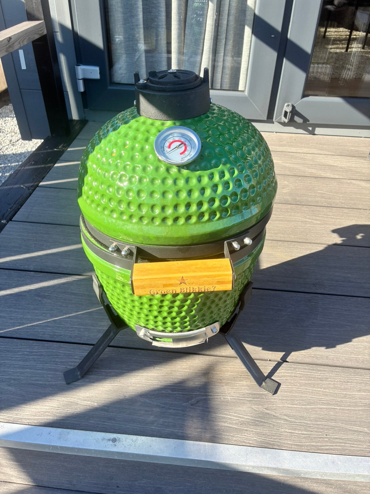 Compacte Groene Kamado BBQ (13 inch) – Slechts 2x gebruikt!, Ophalen, Zo goed als nieuw