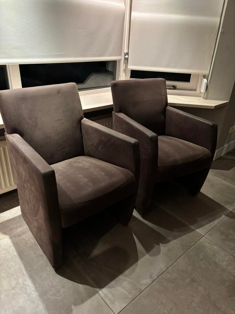Fauteuils, Huis en Inrichting, Stoelen, Ophalen, Gebruikt, Bruin, Twee