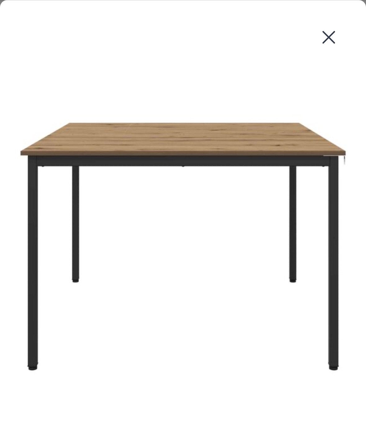Foto 2 van Nieuwe Eettafel 110x110x75 cm - Metaal & Eikenhout nu €70