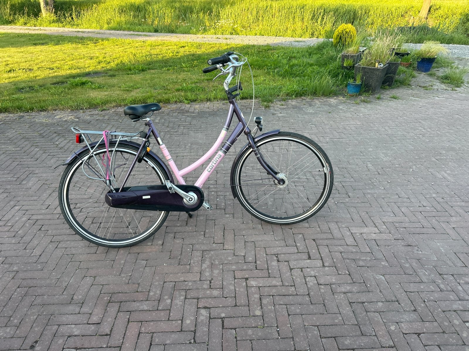 Cortina fiets damesfiets paars/roze, Overige merken, Gebruikt, Velgrem, Versnellingen
