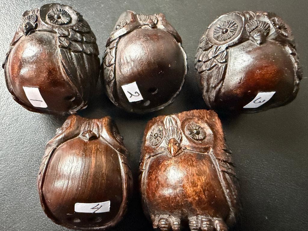 Ironwood Netsuke van een uil, Ophalen of Verzenden