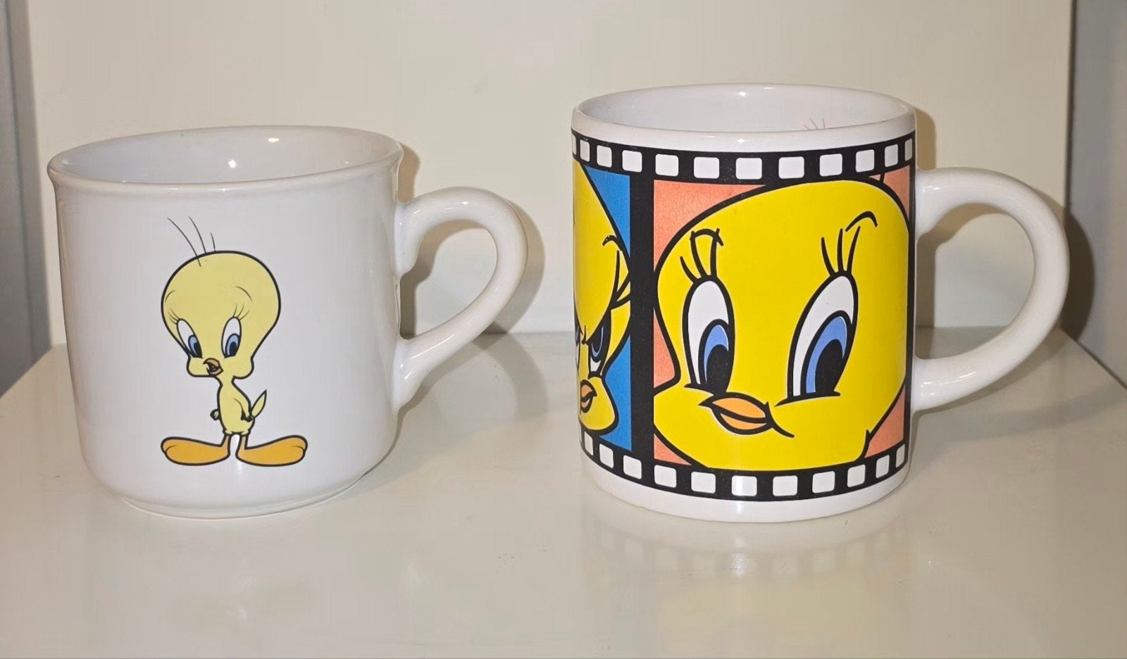 Set van 2 Vintage Tweety Looney Tunes Mokken Warner Bros, Vintage, Gebruikt, Meerkleurig, Ophalen of Verzenden