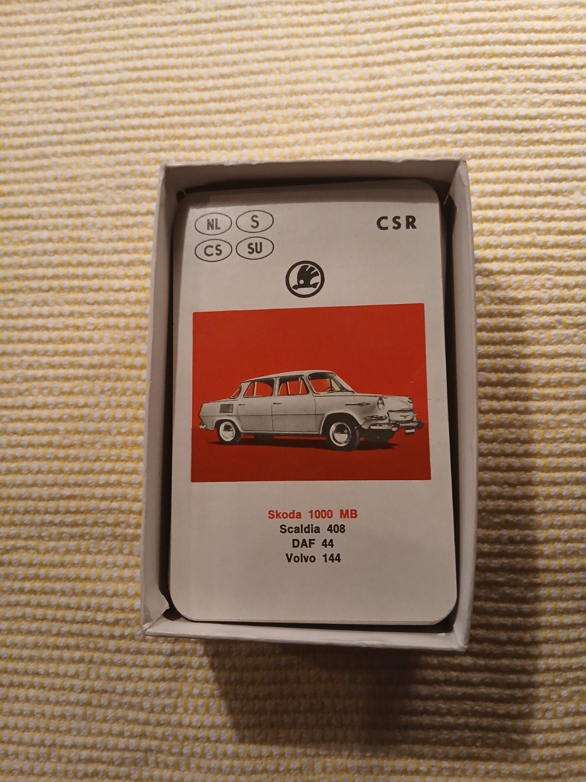 Vintage Auto Kaartspel - Skoda 1000 MB, DAF 44, Volvo 144, Ophalen of Verzenden, Gebruikt, Auto's