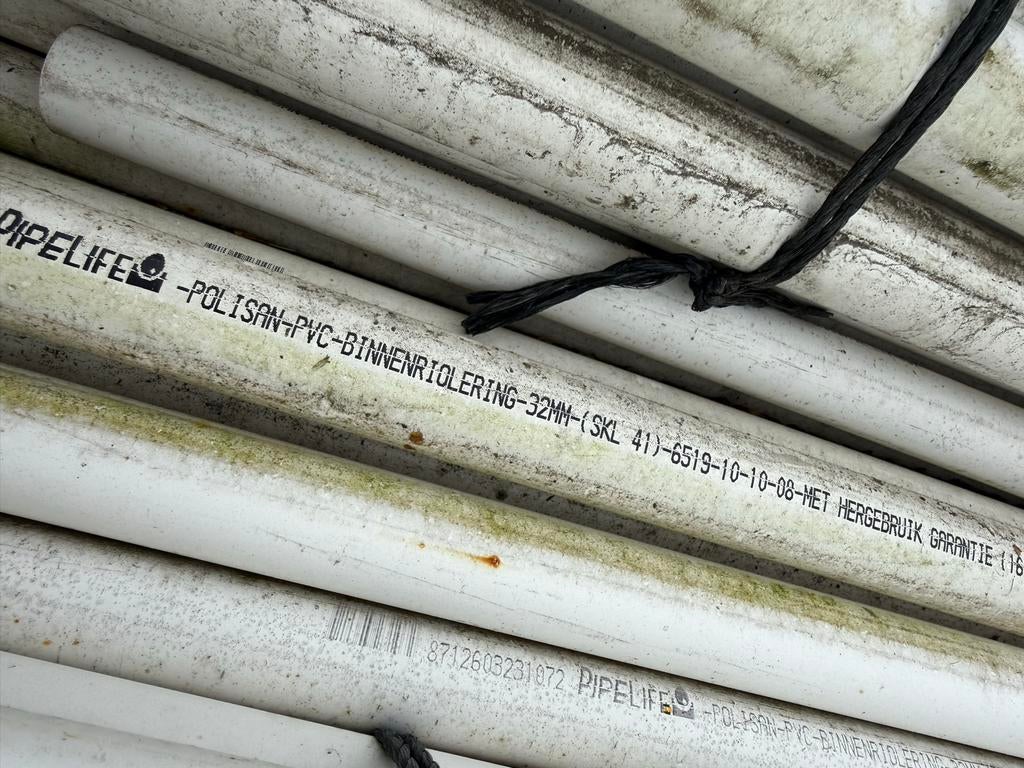 Grote partij gebruikte PVC binnenriolering buizen (32/40mm), Ophalen, Pvc, Buis, Buis
