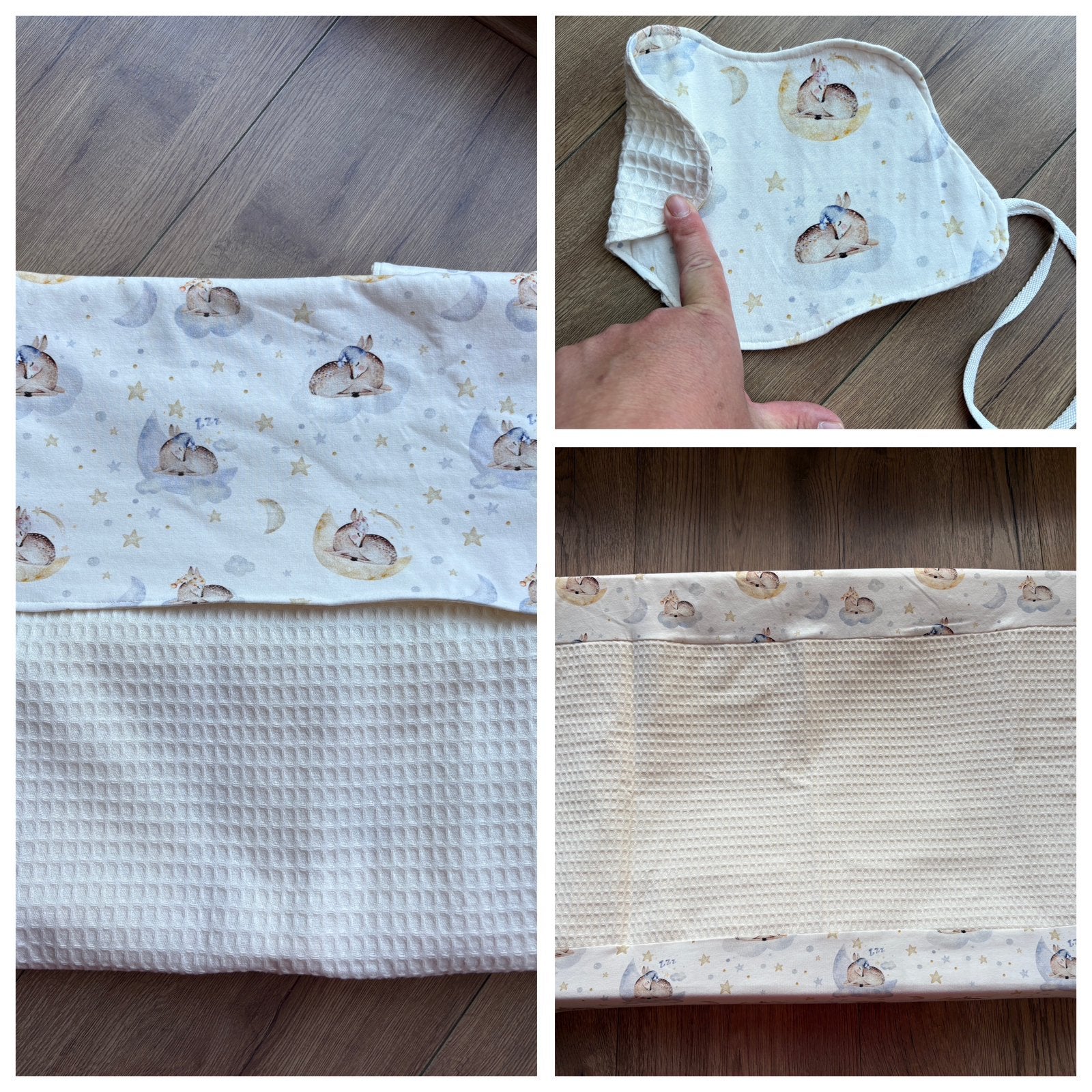 Babykamer set met hertjes - nieuw, Ophalen of Verzenden, Nieuw, Handgemaakt, Deken