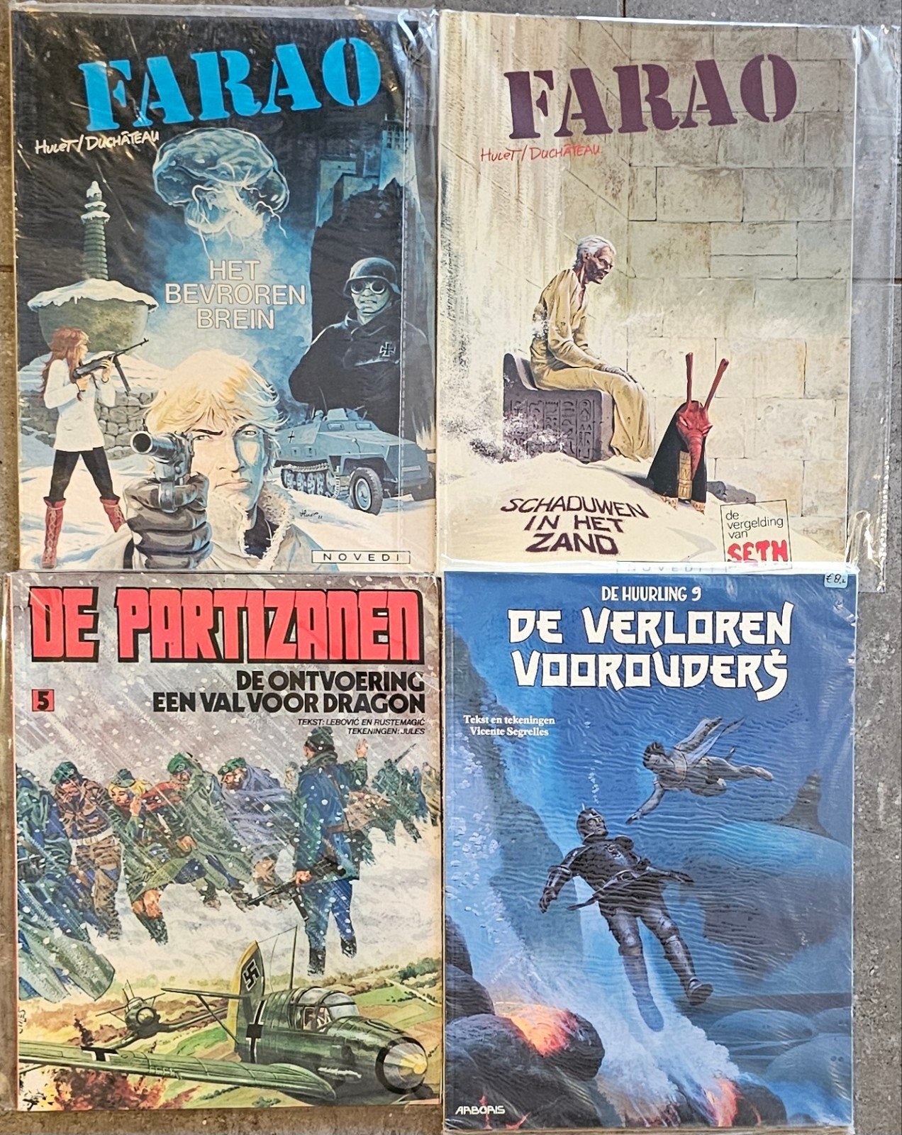 4 stripboeken: Farao, De Partizanen, De Huurling 9, Boeken, Meerdere stripboeken, Ophalen of Verzenden, Zo goed als nieuw, Hulet/Duchateau, Lebovic/Rustemagic, Segrelles