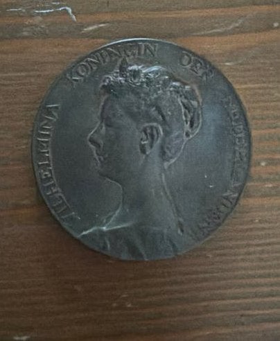 Penning inhuldiging Koningin Wilhelmina 1898 - Zeer mooie st, Postzegels en Munten, Penningen en Medailles, Ophalen of Verzenden