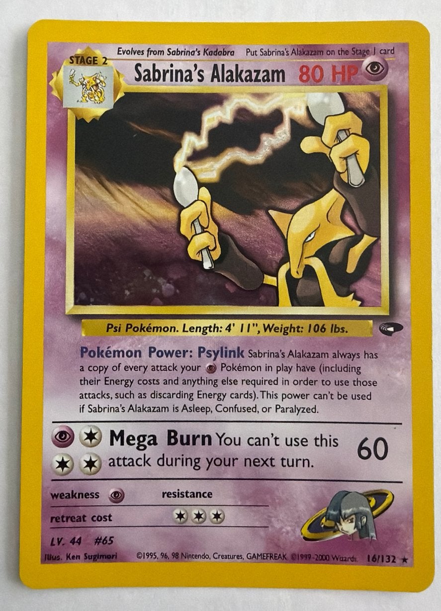 Sabrina’s Alakazam Holo 16/132 - Gym Challenge - Near Mint, Ophalen of Verzenden, Gebruikt, Losse kaart