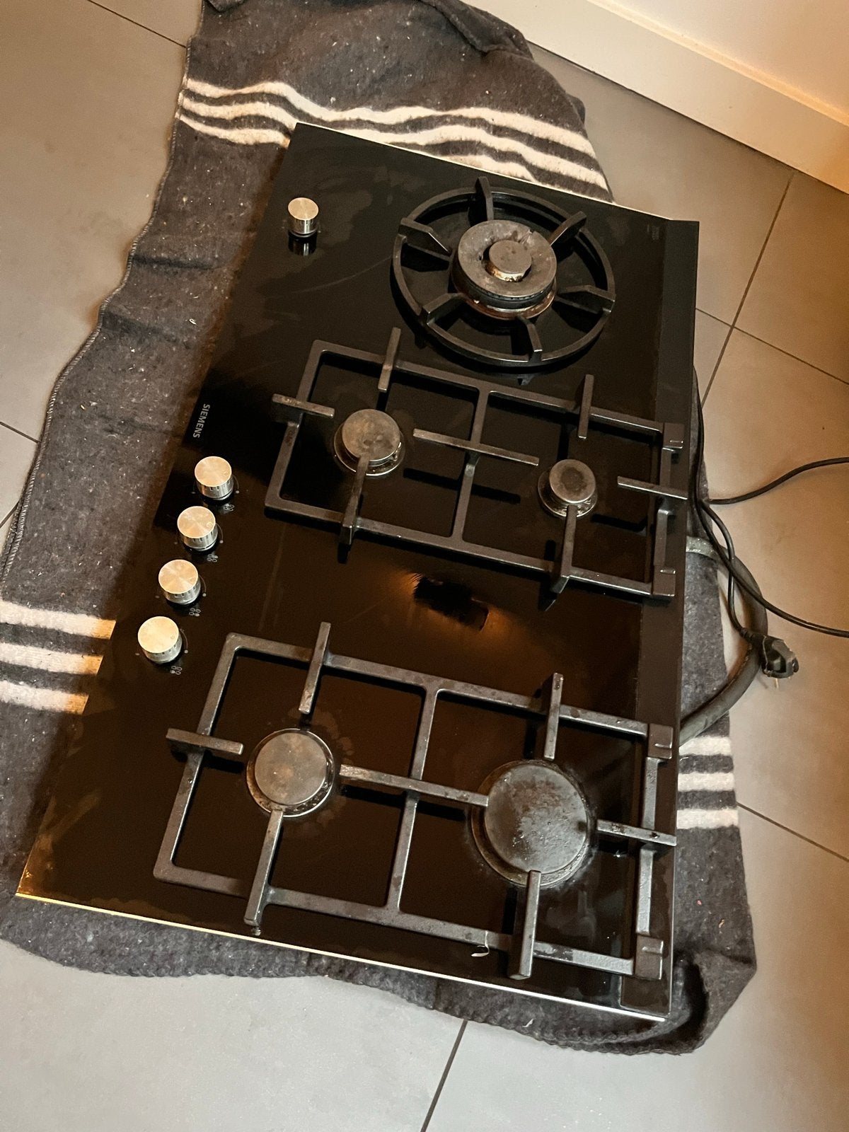 Siemens Gaskookplaat 5pits, Ophalen, Minder dan 85 cm, Inbouw, Gas