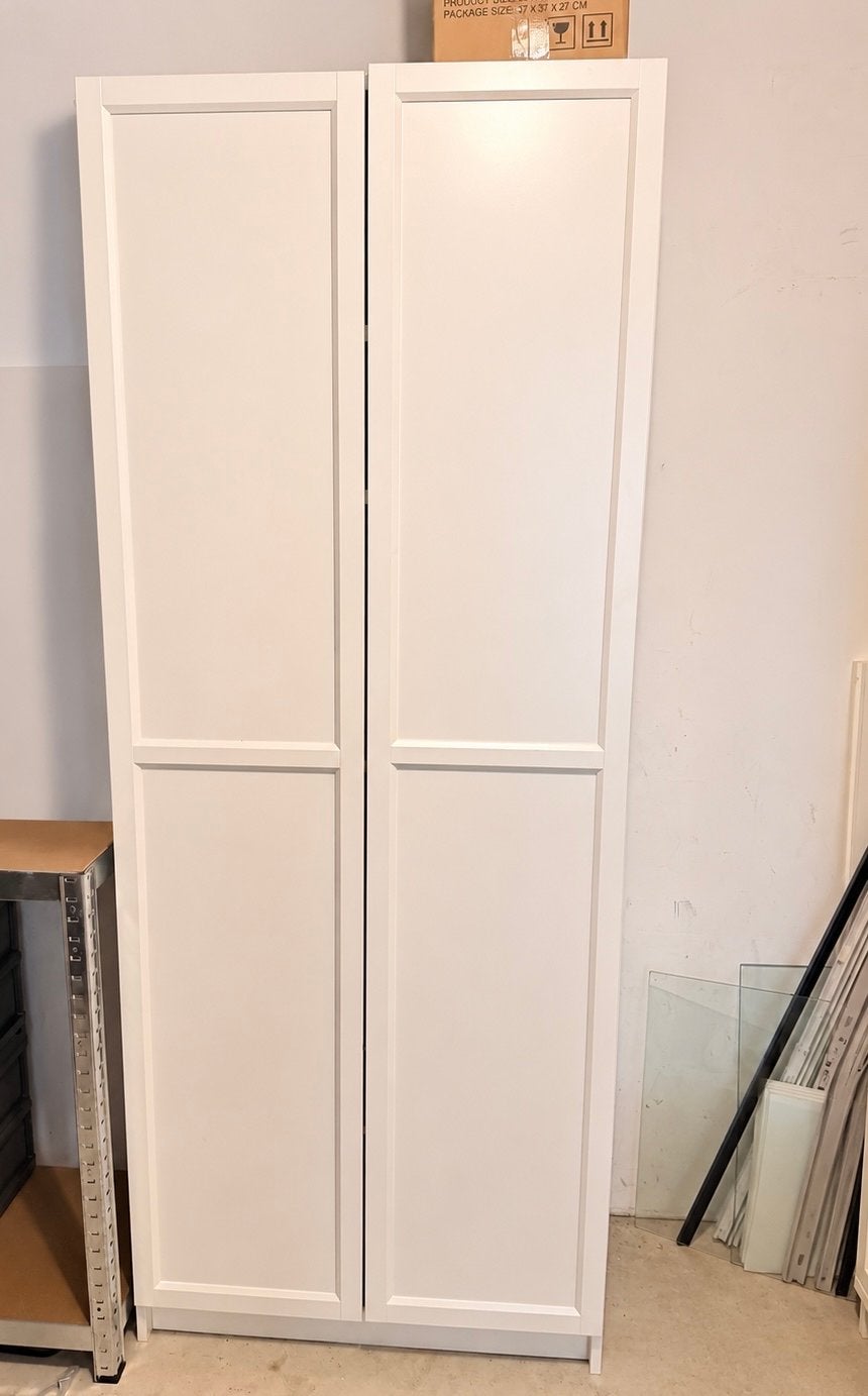 IKEA BILLY Boekenkast + OXBERG deuren (80x202 cm), Ophalen, Gebruikt, 200 cm of meer, 50 tot 100 cm
