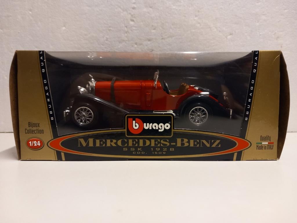 Bburago 1:24 Mercedes Benz SSK red 1928, Ophalen of Verzenden, Zo goed als nieuw, Auto, Bburago