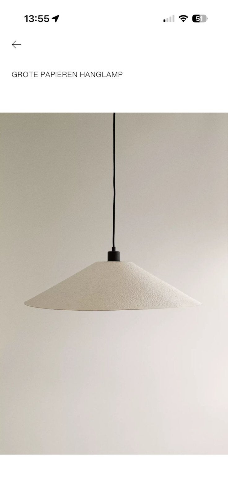 Gezocht: Zara Home / papieren hanglamp (grote maat 65 cm), Ophalen of Verzenden, Zo goed als nieuw