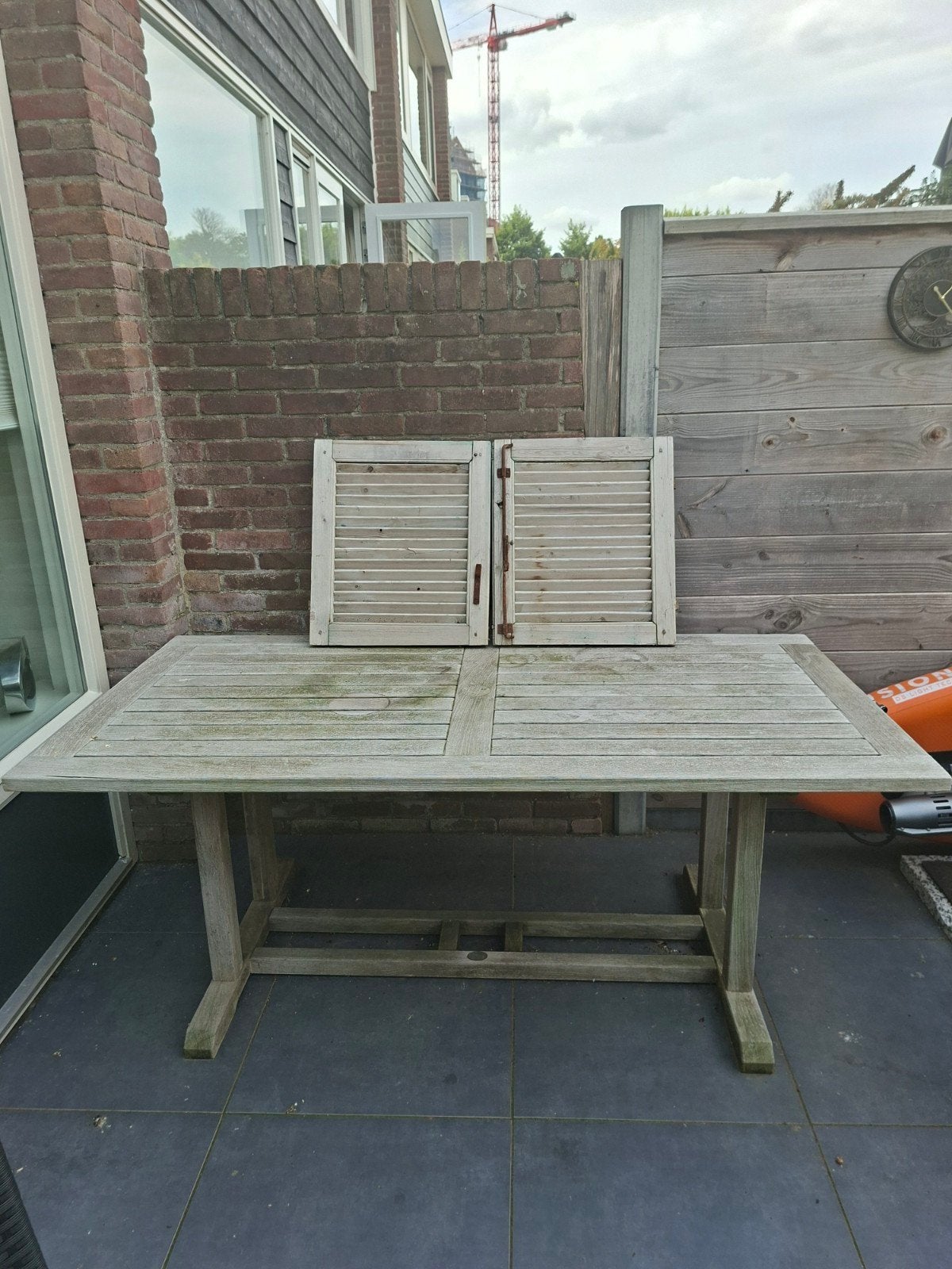te koop teak houten tafel, Ophalen, Gebruikt, Eettafel, Teakhout