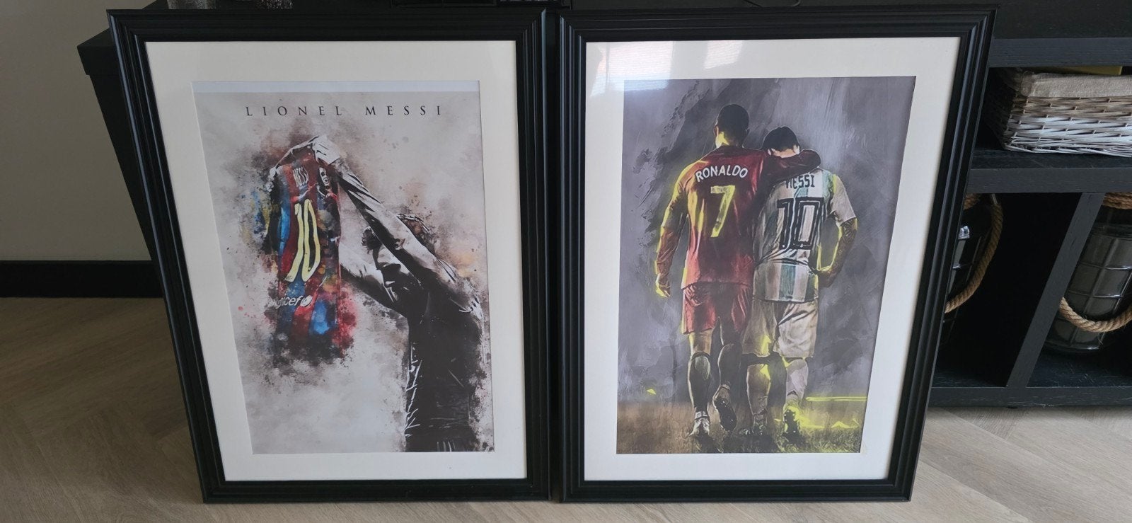 Ingelijste prints Lionel Messi & Ronaldo, Ophalen, 50 – 75, 50 tot 75 cm, Print