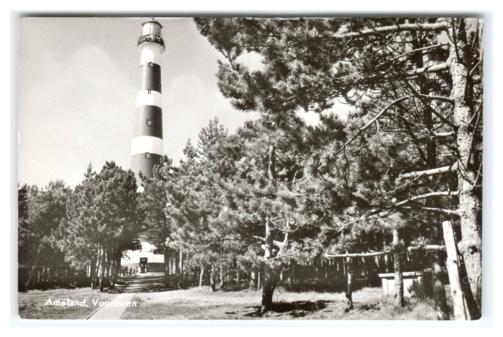 Ameland, Vuurtoren, Ophalen of Verzenden, 1960 tot 1980, Gelopen, Waddeneilanden