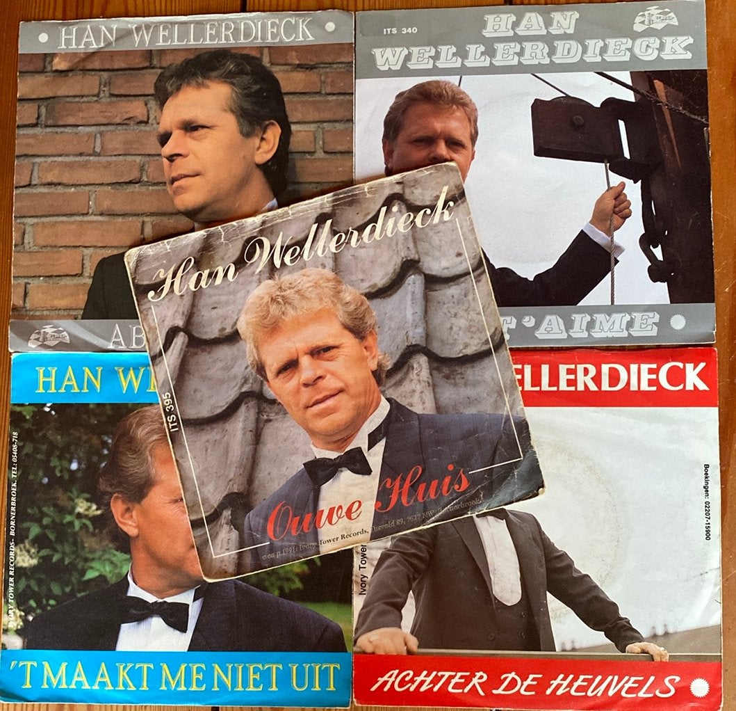 9 Singles van Han Wellerdieck, Fotohoes, 7 inch, Ophalen of Verzenden, Zo goed als nieuw