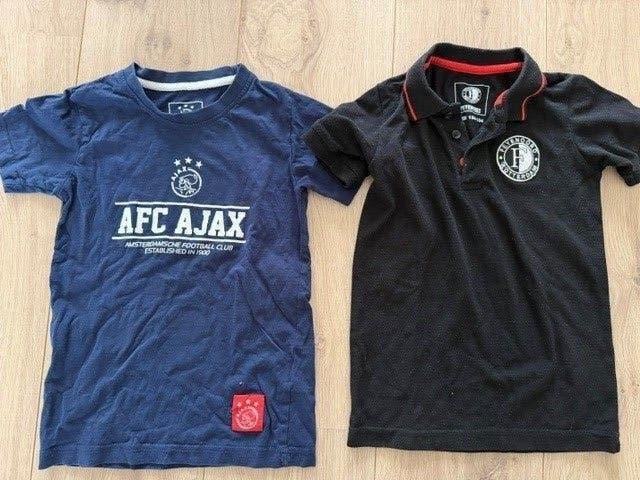 Voetbalshirt mt 128-134: Ajax en Feyenoord, Kinderen en Baby's, Kinderkleding | Maat 128, Ophalen of Verzenden, Gebruikt, Jongen of Meisje