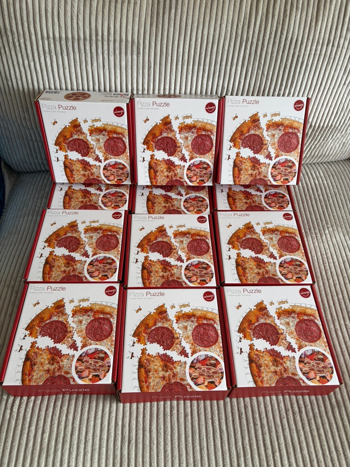 Partij 24 stuks pizza puzzels nieuw!, Ophalen of Verzenden, 500 t/m 1500 stukjes, Nieuw