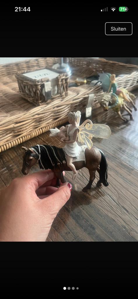 Schleich paard met schleich elf en baby, Ophalen of Verzenden, Zo goed als nieuw