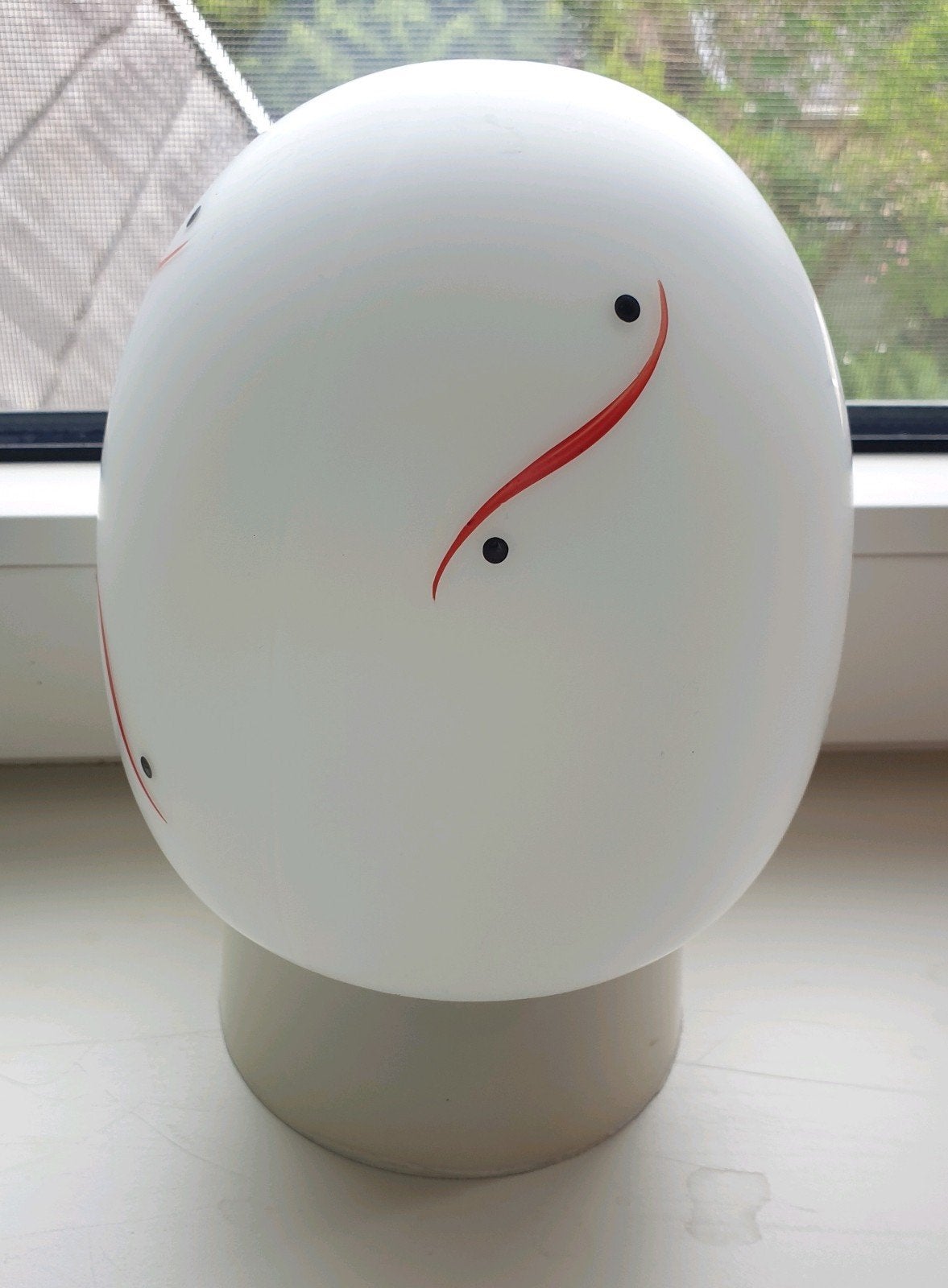 Vintage jaren 60 ei vormige lamp,, Huis en Inrichting, Ophalen of Verzenden, Gebruikt, Glas