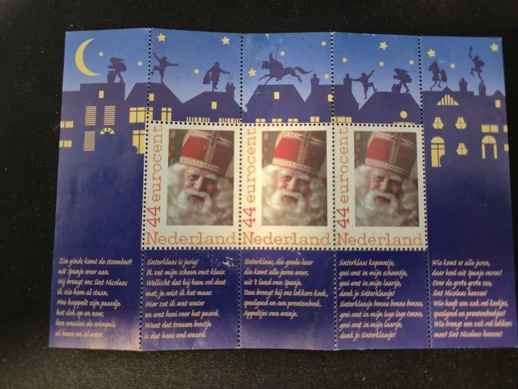 set van 3 sinterklaas postzegels 44 eurocent, Ophalen of Verzenden, Na 1940, Postfris