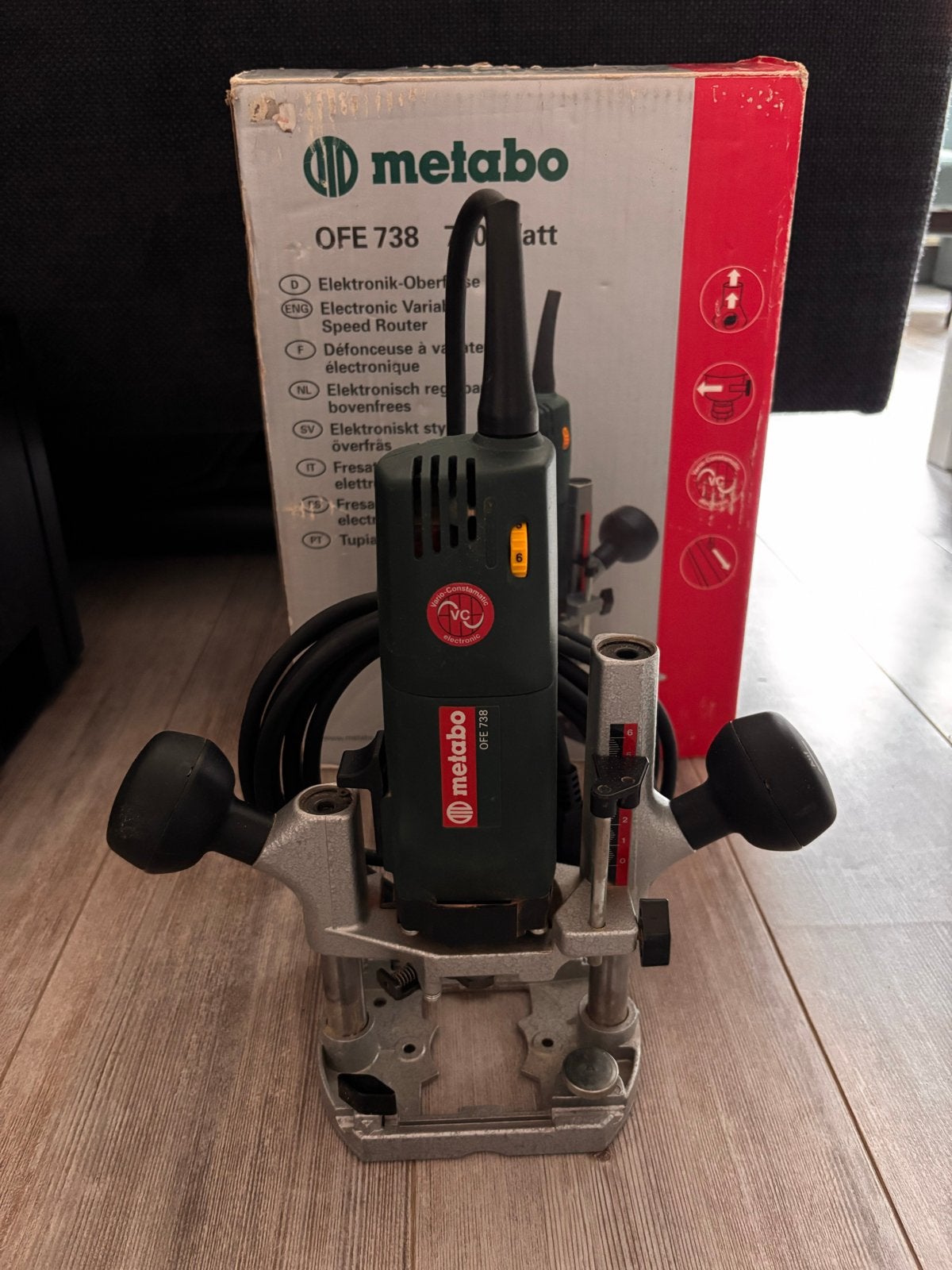 Metabo Bovenfrees OFE 738 met accessoires, Doe-het-zelf en Verbouw, Ophalen of Verzenden, Gebruikt, Elektrisch, Bovenfrees