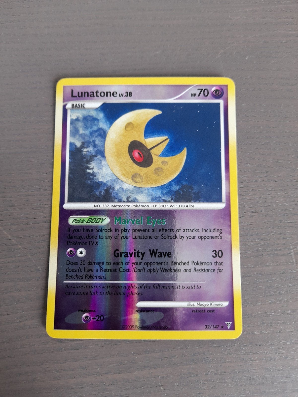 Supreme victors 32/147 lunatone reverse, Ophalen of Verzenden, Gebruikt, Losse kaart, Foil