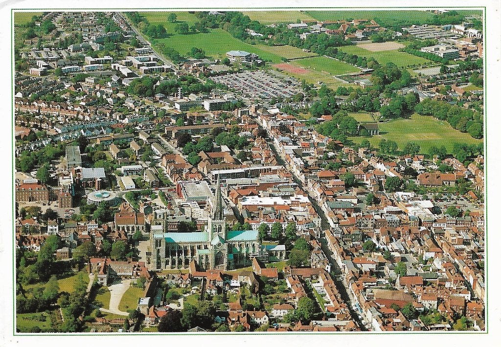 Ansichtkaart  	Chichester (Engeland)	Luchtfoto, Verzenden, 1980 tot heden, Gelopen, Engeland