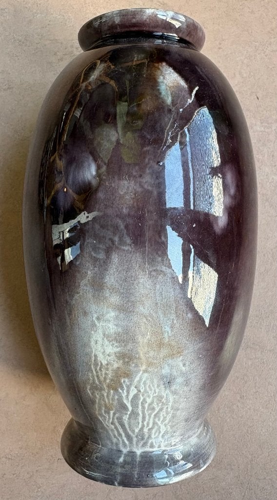 Prachtig vaasje, 17 cm (kleur: aubergine), Handgemaakt, Paars, Ophalen of Verzenden, Zo goed als nieuw