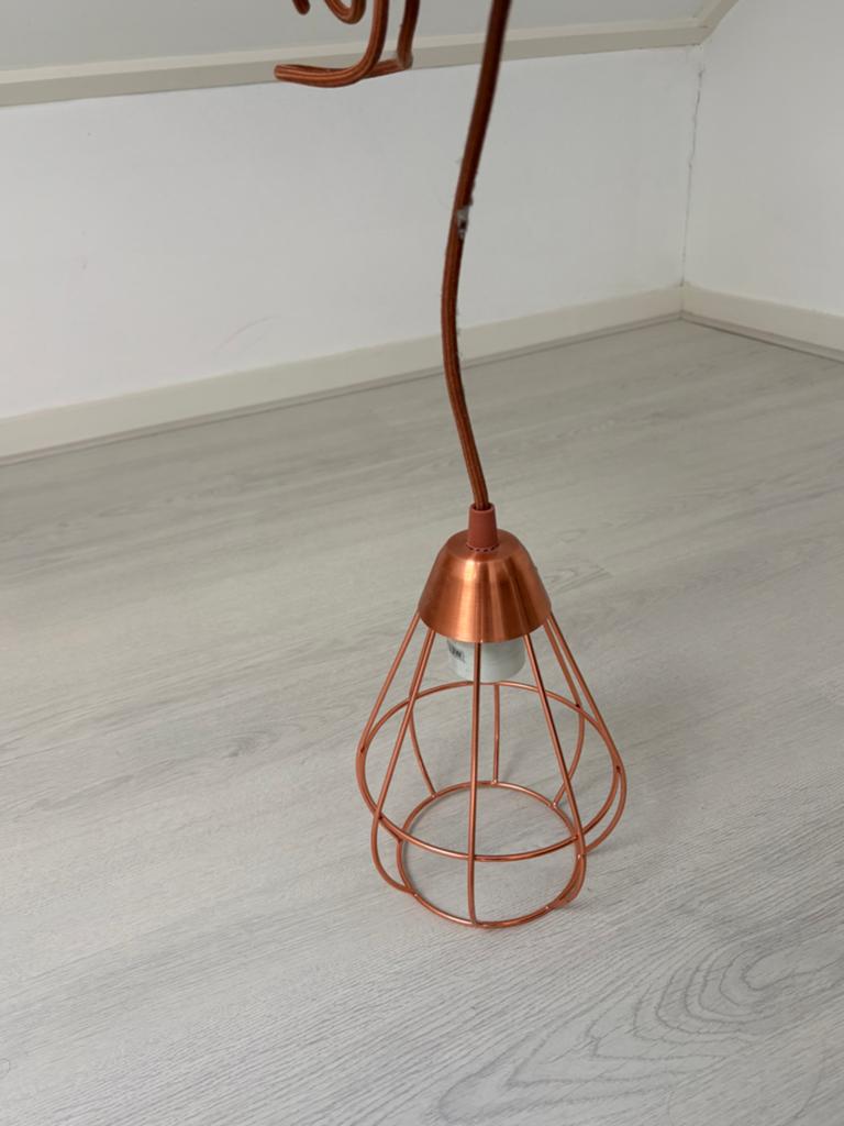 IKEA hanglamp / plafondlamp – roségoud, Ophalen, Zo goed als nieuw, Metaal, Minder dan 50 cm