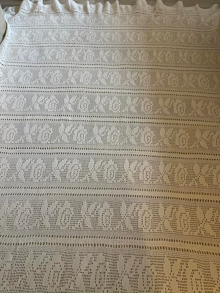 Gehaakte beddensprei met rozen, Antiek en Kunst, Curiosa en Brocante, Ophalen