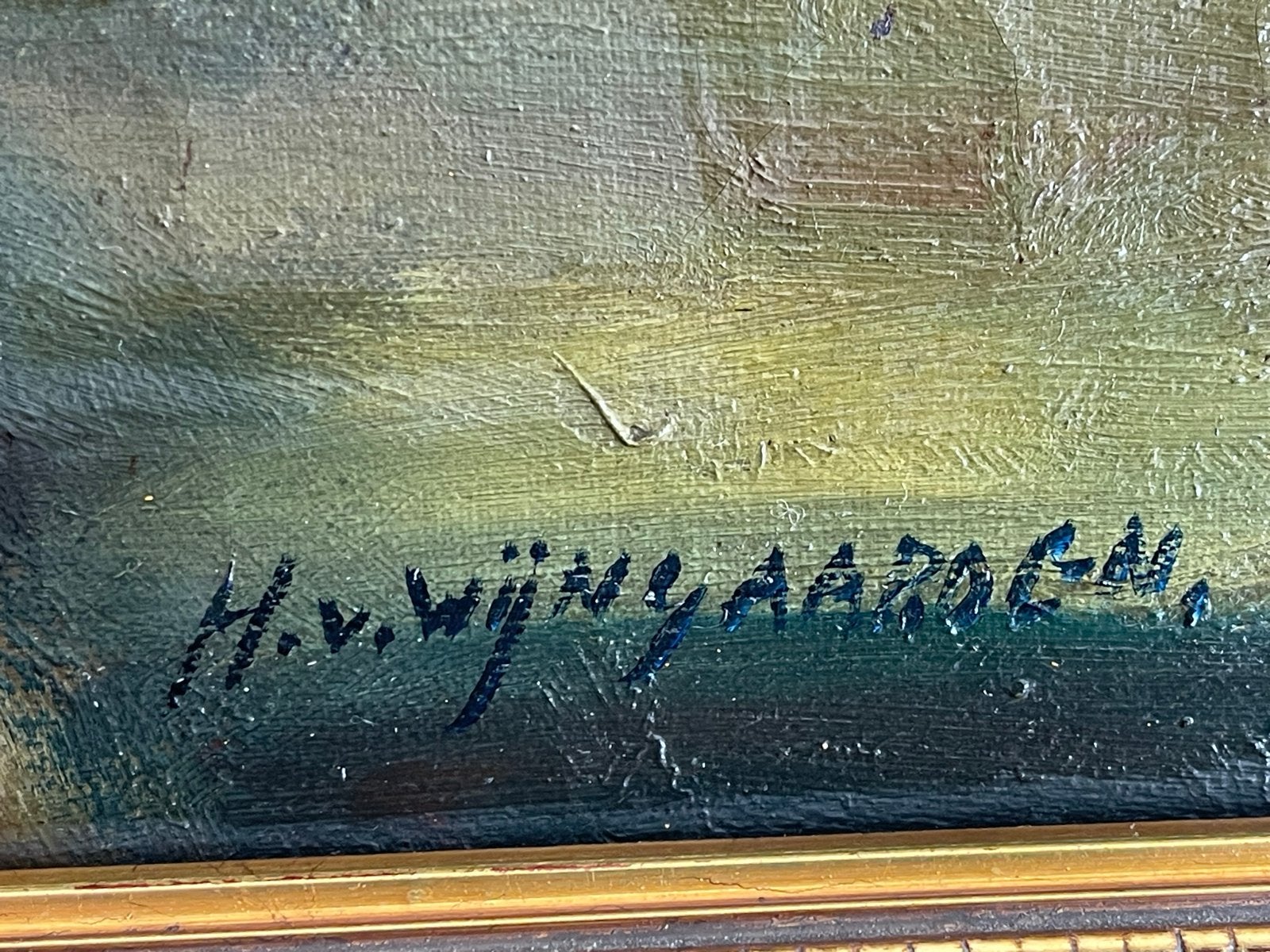 Olieverfschilderij Zonnebloemen in Vaas - Gesigneerd, Bloemen, Doek, Realistisch, Ophalen of Verzenden