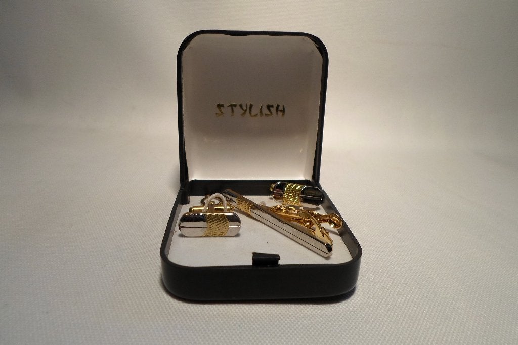 Stylish Manchet Knopen Dasspeld Set, Ophalen of Verzenden, Nieuw, Overige materialen, Verzilverd