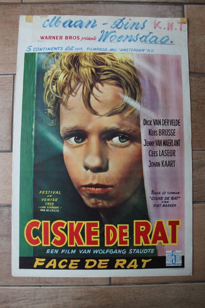 filmaffiche Ciske de rat 1955 filmposter, Verzamelen, Rechthoekig Staand, Ophalen of Verzenden, Zo goed als nieuw, A1 t/m A3