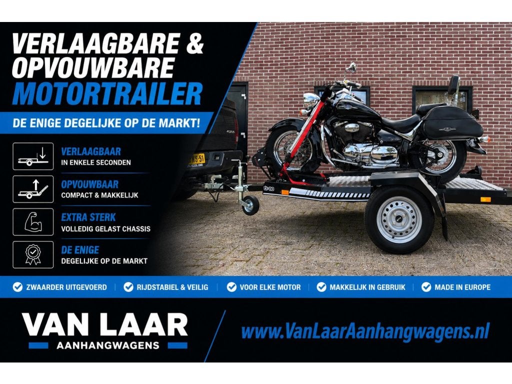 Afzinkbare Verlaagbare Opvouwbare Motortrailer 1/2 motoren, Auto diversen, Aanhangers en Bagagewagens, Niet ingevuld, Nieuw, Niet ingevuld