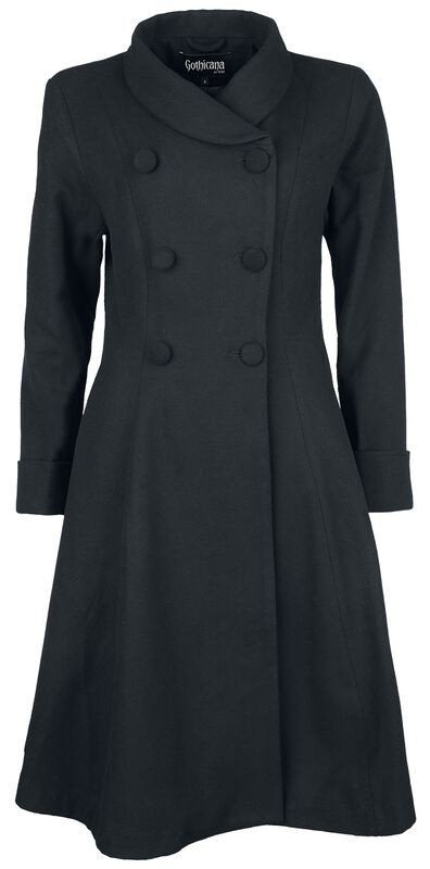 Gothicana Ophelia zwarte gothic jas maat L, Gothicana, Ophalen of Verzenden, Maat 42/44 (L), Zwart