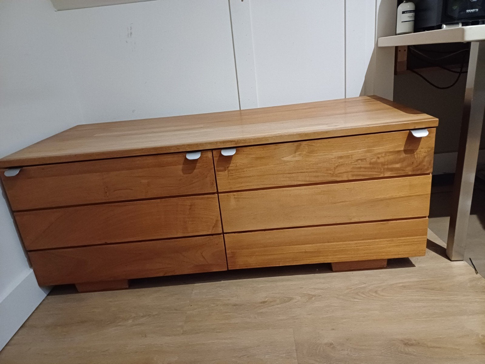 Te Koop teak tv-meubel, Ophalen, 100 tot 150 cm, Teakhout, Zo goed als nieuw