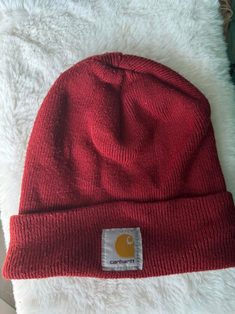Zeldzame Vintage Carhartt A18 Beanie – Made in USA – Bordeau, Ophalen of Verzenden, Zo goed als nieuw