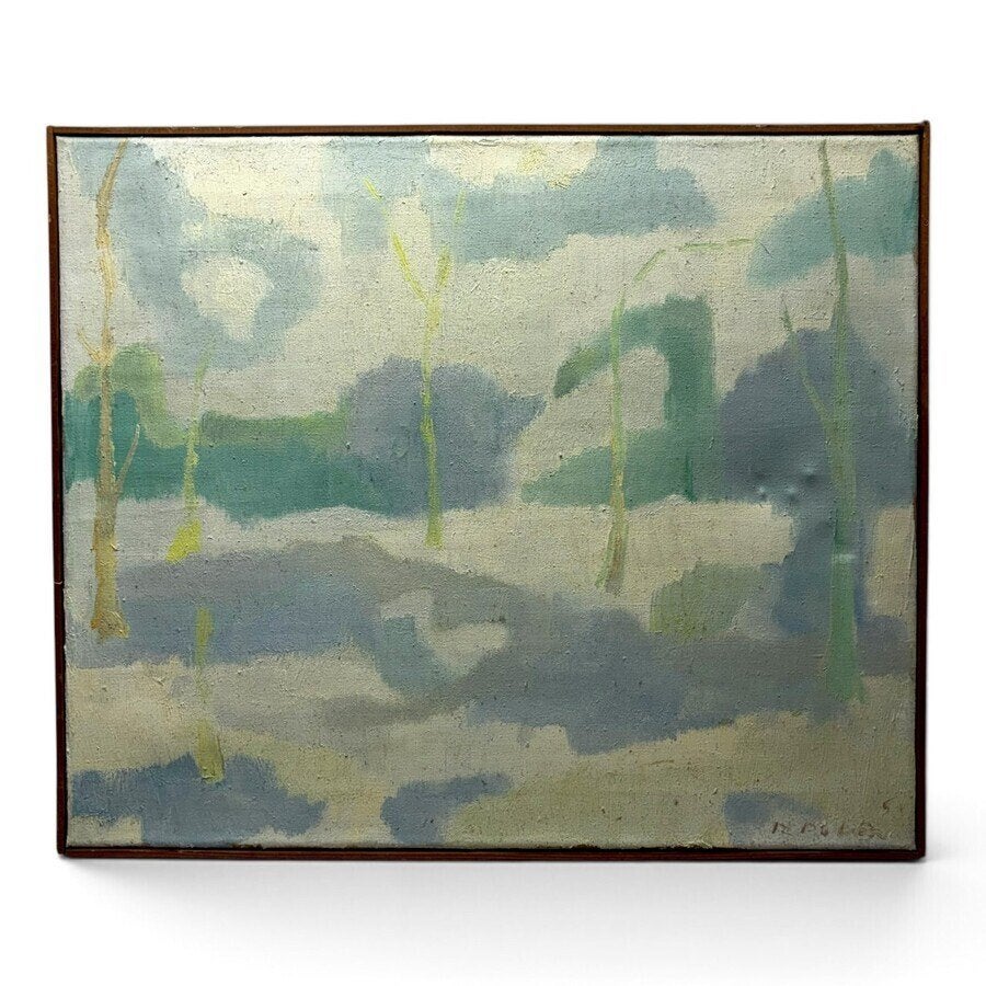 Rudi Polder, Olieverfschilderij met landschap, Ophalen of Verzenden
