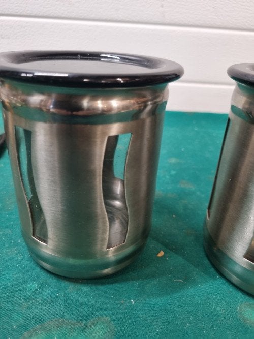 voorraad potten zwart chroom inox 3x, Ophalen of Verzenden