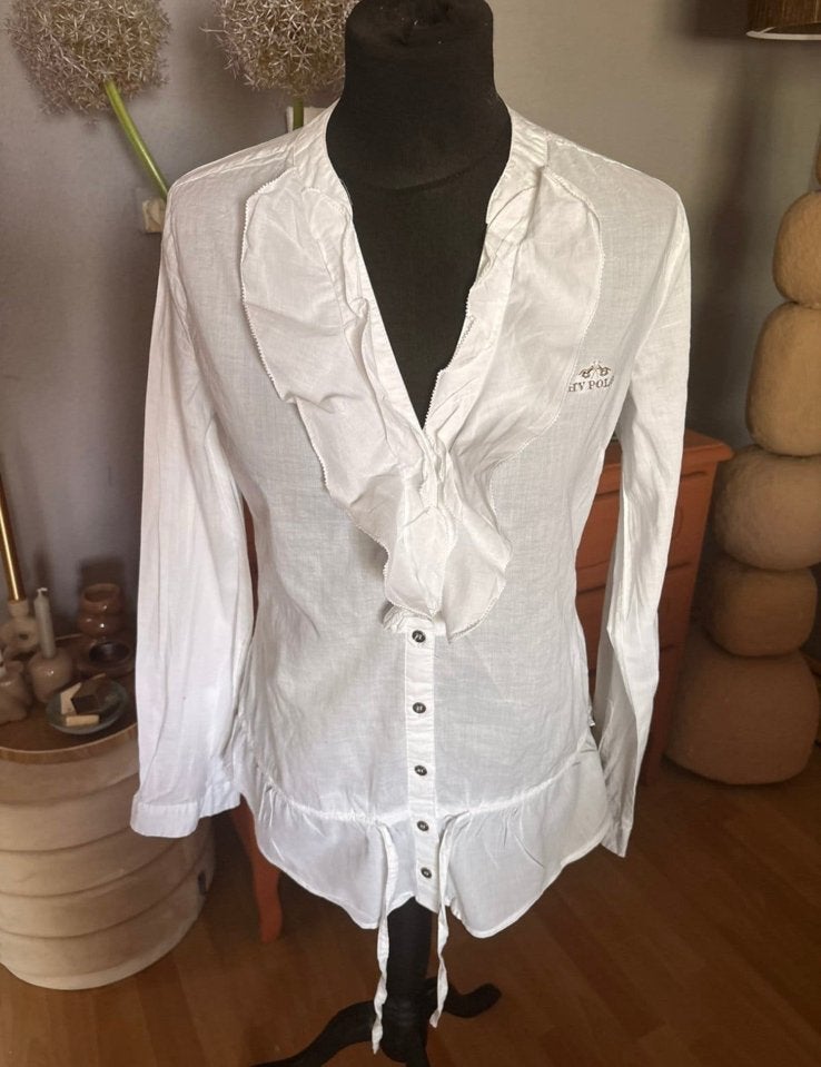 HV Polo mooie witte blouse mt 36 ZGAN, Ophalen of Verzenden, Zo goed als nieuw, Maat 36 (S), Wit