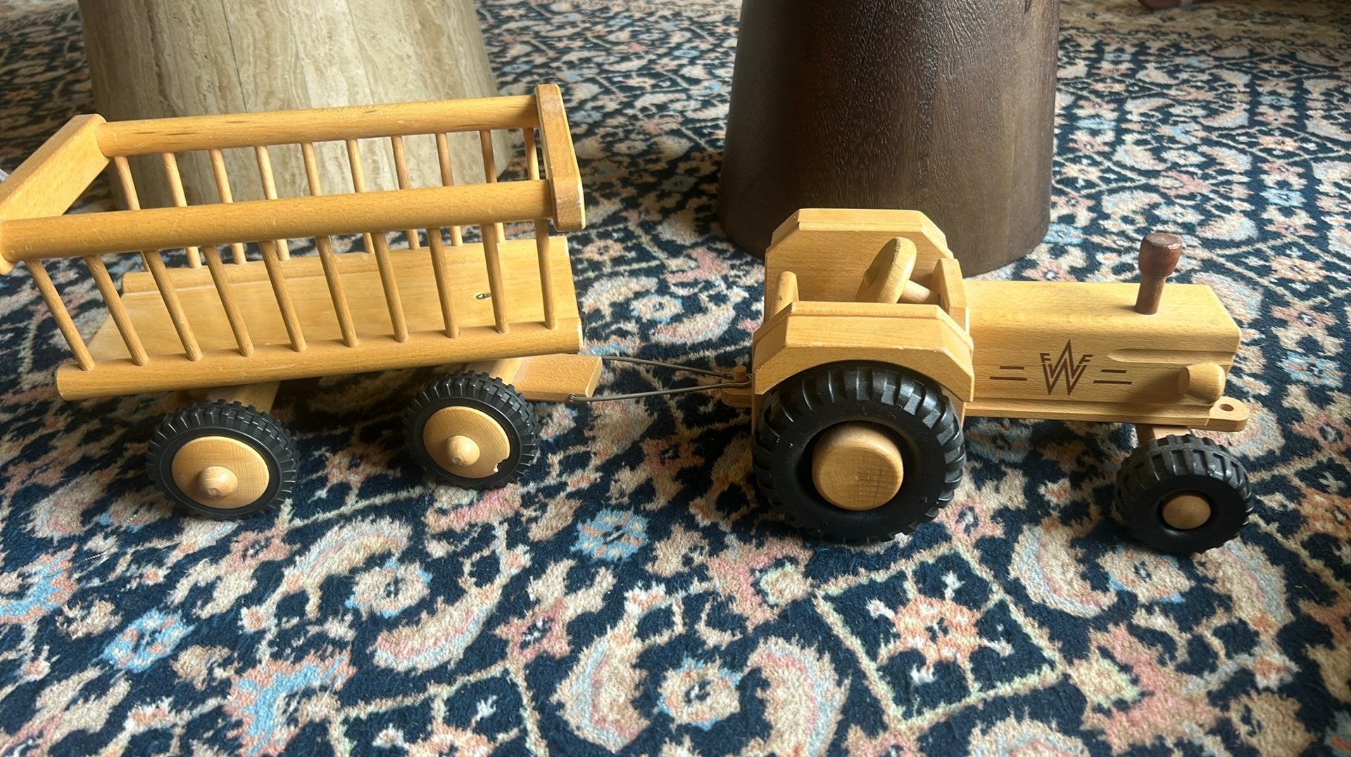 Werdauer Houten Tractor met Hooikar / Aanhanger (Fröbel), Ophalen, Zo goed als nieuw