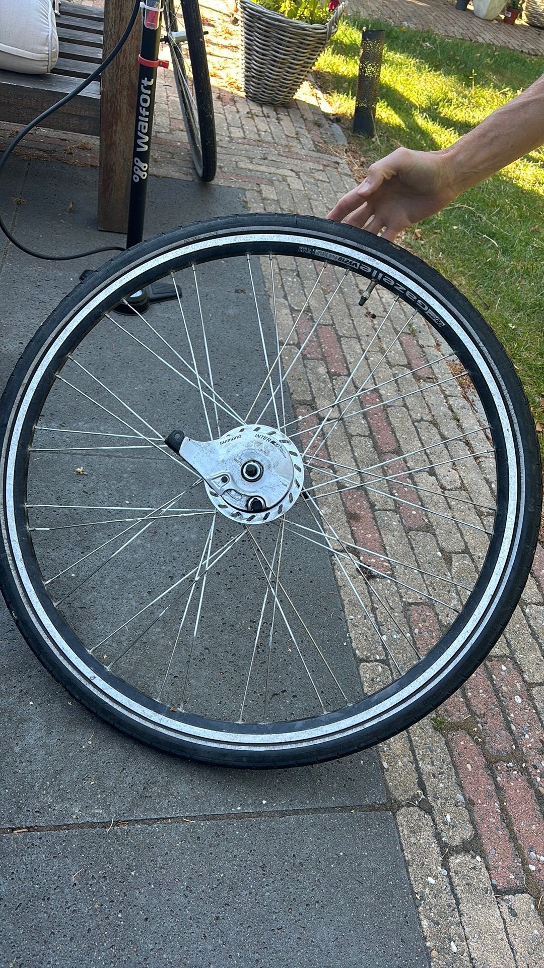 28 inch velg Shimano Nexus naaf sg7r46, Fietsen en Brommers, Fietsonderdelen, Ophalen, Band, Zo goed als nieuw, Aluminium